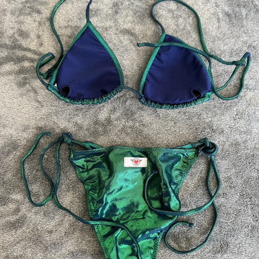 Bikini Lovers Bikini Metallic Green Made In Italy Medium - Picture 5 of 11